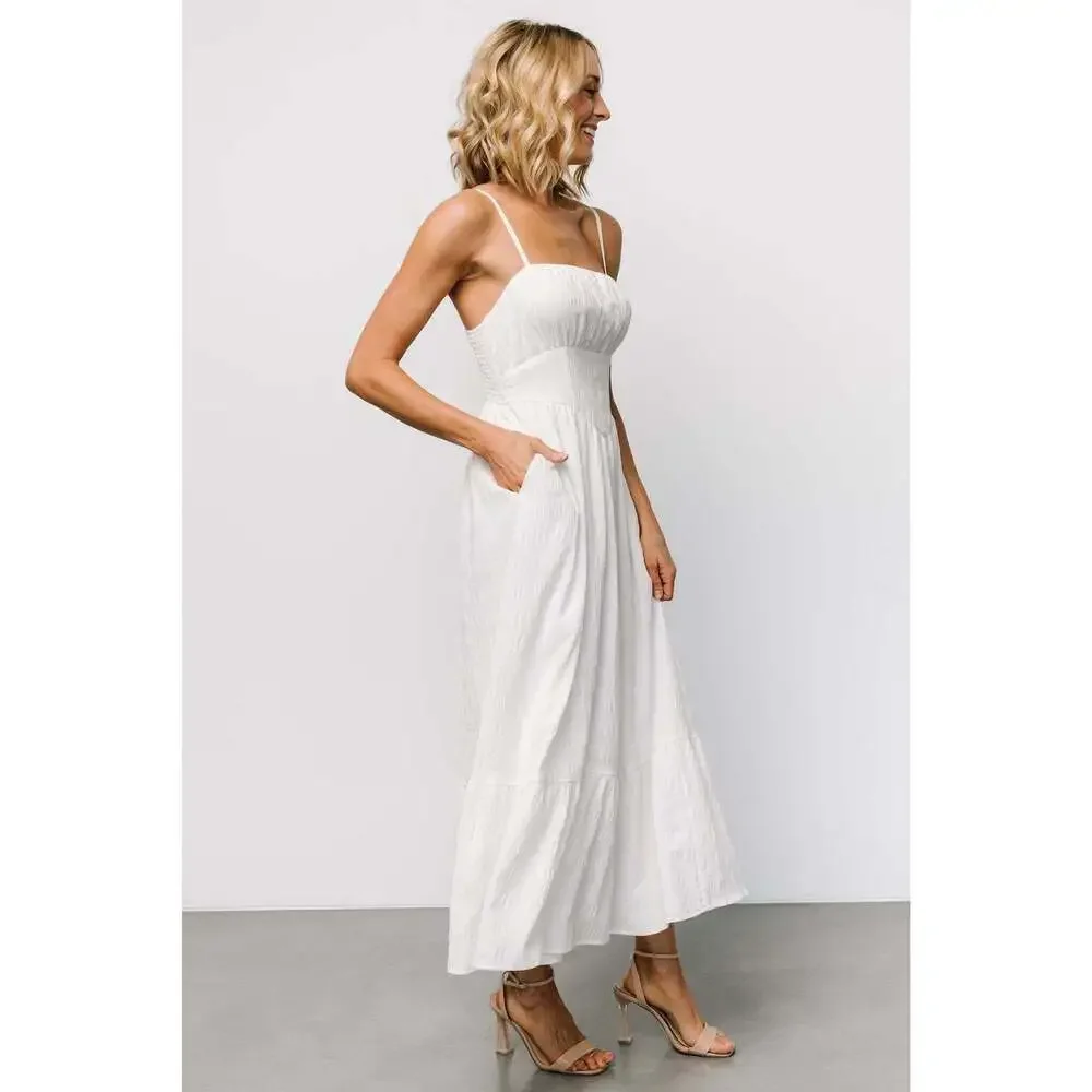 Baltic Born Mikayla Textured Tank Dress | Off White Size MM - Picture 5 of 5